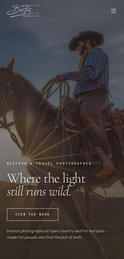 Bill Farr Photography, Mobile hero